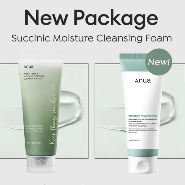 Anua – Heartleaf Succinic Moisture Cleansing Foam (versión 2024)150ml